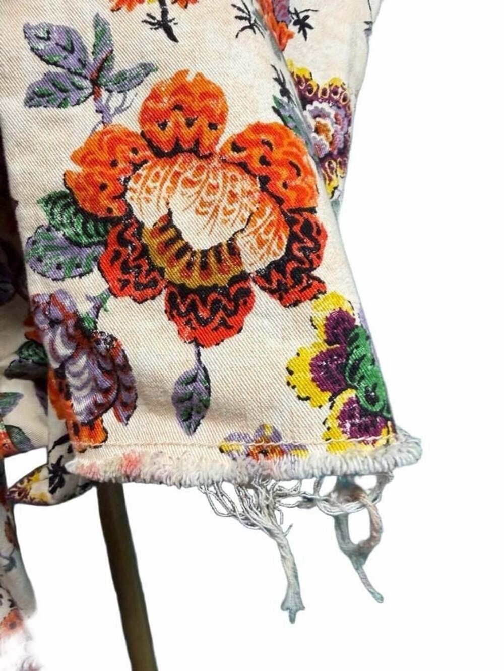 080 Anthropologie Pilcro Floral Botanical Print High-Rise Cigarette Jeans - Picture 3 of 4